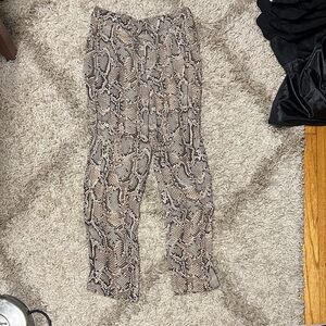 Zara Brown Snake Print Trousers